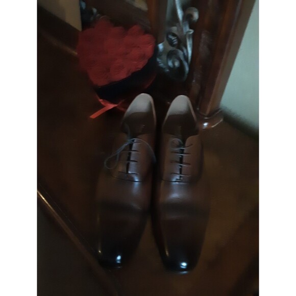 Moretti  Gold Label Beekman Brown Leather Oxfords Dress Shoes Men Sz  13 main image 5